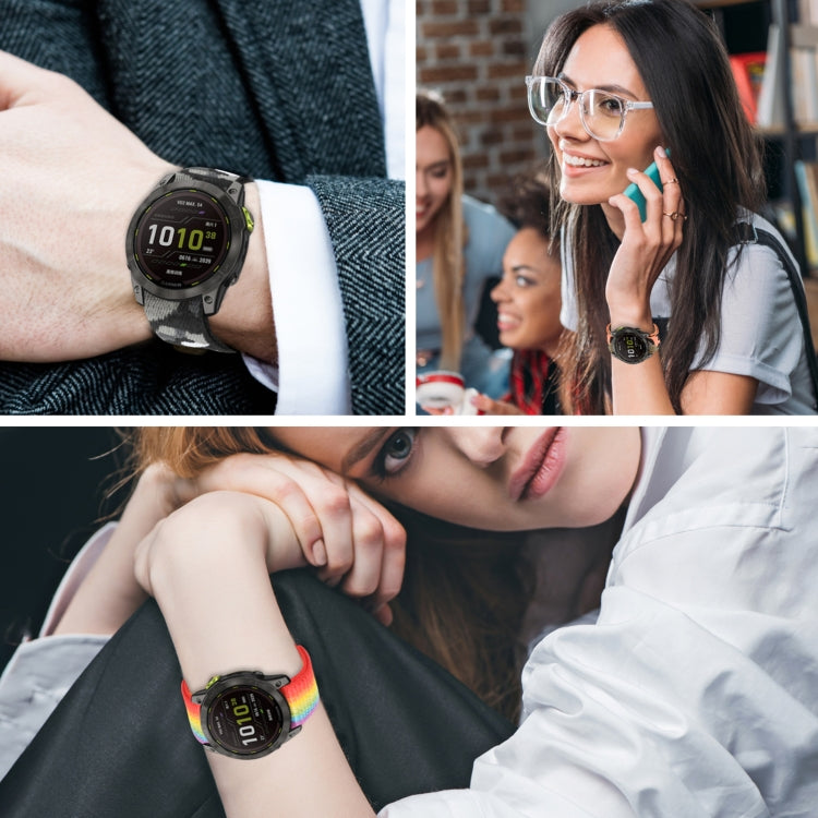 For Garmin Fenix 7X Hook And Loop Fastener Nylon Watch Band(Red) by bashfashion