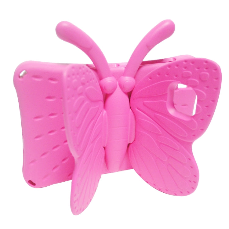 For Samsung Galaxy Tab A8 10.5 Butterfly Bracket Kids EVA Shockproof Tablet Case(Rose Red) by bashfashion