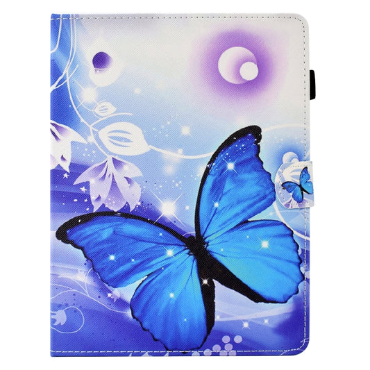 For 8 inch Tablet Electric Pressed TPU Leather Tablet Case(Blue Butterfly) by bashfashion