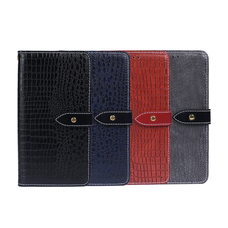 For Infinix Smart 6 Plus idewei Crocodile Texture Leather Phone Case(Black) by idewei