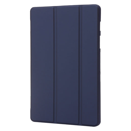 For Samsung Galaxy Tab S10 FE / S9 FE / S9 3-Fold Holder Silicone Leather Tablet Case(Dark Blue) by bashfashion