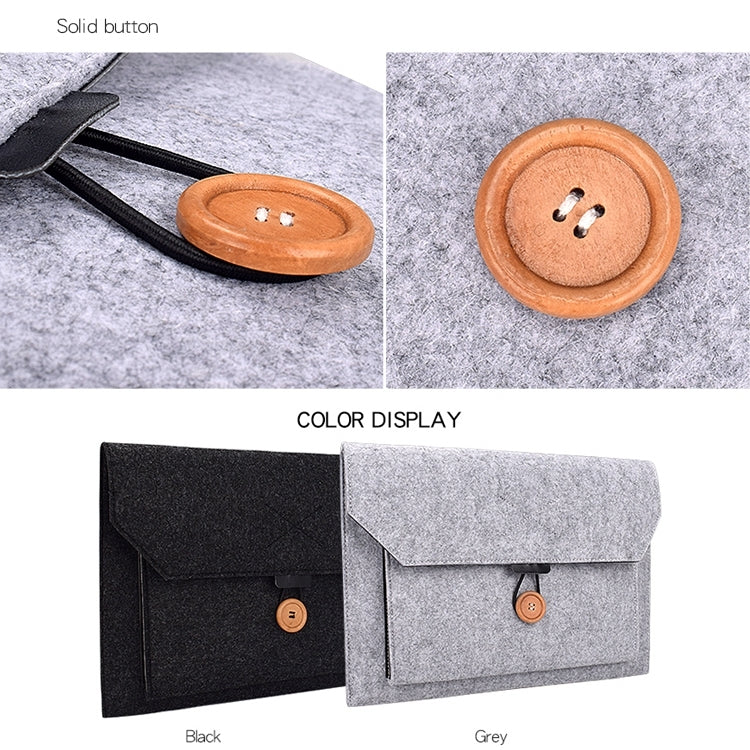 ND06 Multi-purpose Felt Button Laptop Inner Bag for 15.4 inch Laptop(Grey) by bashfashion