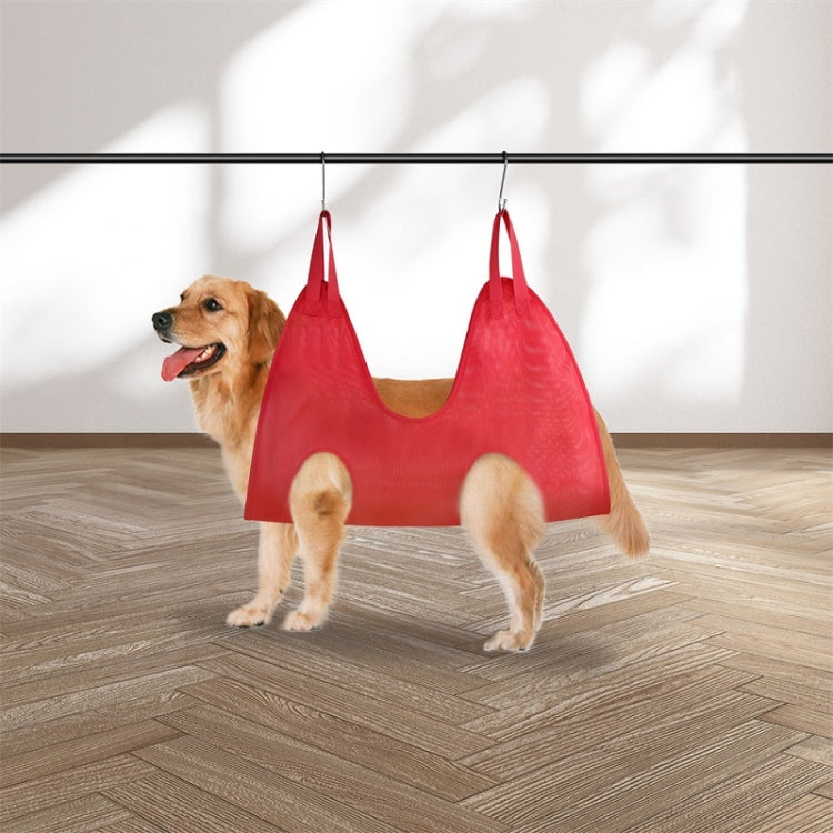 Small & Medium Pet Grooming Polyester Hanging Hammock With Trimming Tool, Size:S(Red) by bashfashion