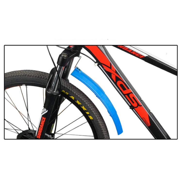 Bicycle Telescopic Folding Mudguard 27.5 Inch Extended Water Retaining LED Taillight(Blue) by bashfashion