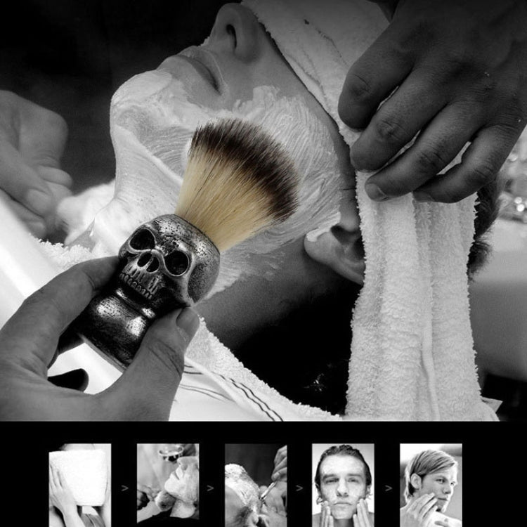 Skull Cleansing Shaving and Foaming Tools, Color Classification: Skull Head Beard Brush by bashfashion