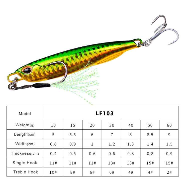 2 PCS PROBEROS LF103 Simulation Metal Sea Fishing Bait, Specification: 50g(C Luminous With Hook) by PROBEROS