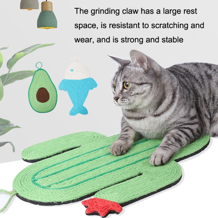 Non-slip and Moisture-proof Scratch Resistant Sisal Cat Scratch Pad(Small Fish) by bashfashion