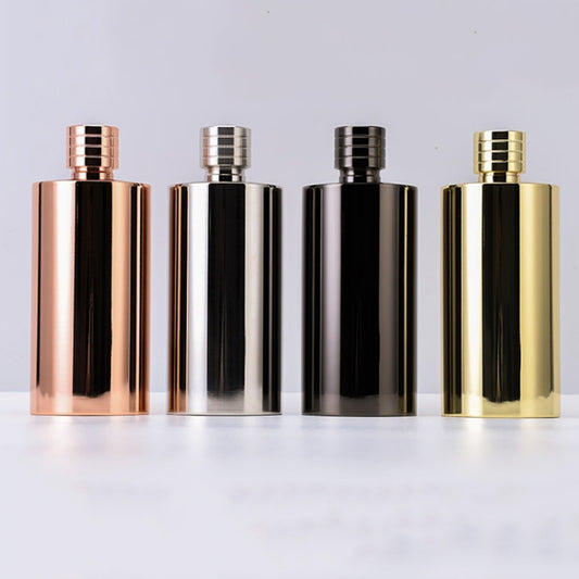 1000ml Outdoor Wine Pot 304 Stainless Steel Cylindrical Hip Flask, Color: Electroplating Black by bashfashion