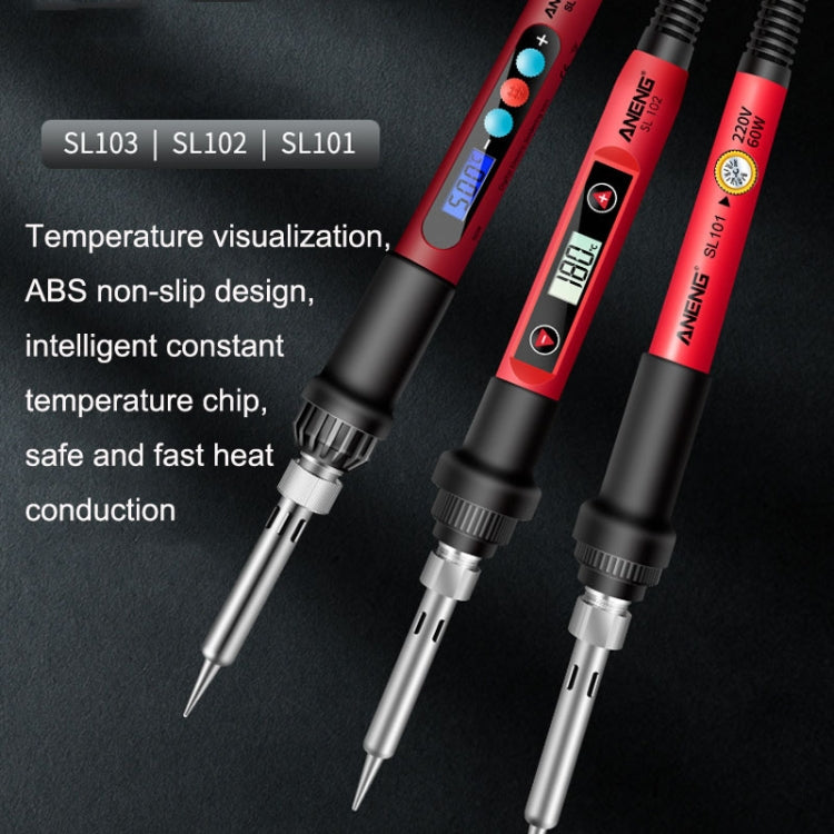 ANENG SL102 17pcs/set Digital Thermostat Household Constant Temperature Soldering Iron Set 60W Internal Heat Welding Tool Kit(EU Plug) by ANENG