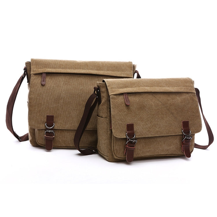 Versatile Canvas Shoulder Messenger Bag Business Computer Bag, Color: Gray Large by bashfashion