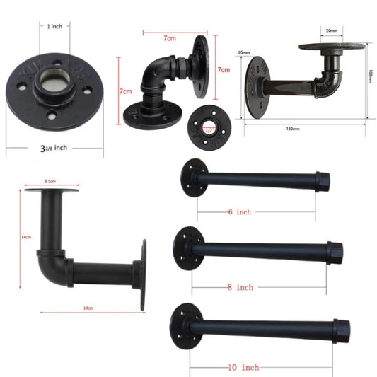 Wrought Iron Hanging Potted Plant Wall Shelf Water Pipe Shelf 10inch by bashfashion