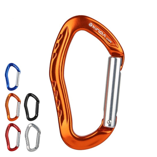 XINDA 22KN Rock Climbing Straight Quickdraw Spring-loaded Gate Buckle Aluminum Carabiner(Orange) by XINDA