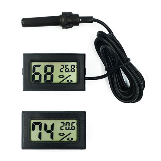 With Probe Digital Thermometer Hygrometer Electronic Temperature Detection Sensor, Model: FY-12 White by bashfashion