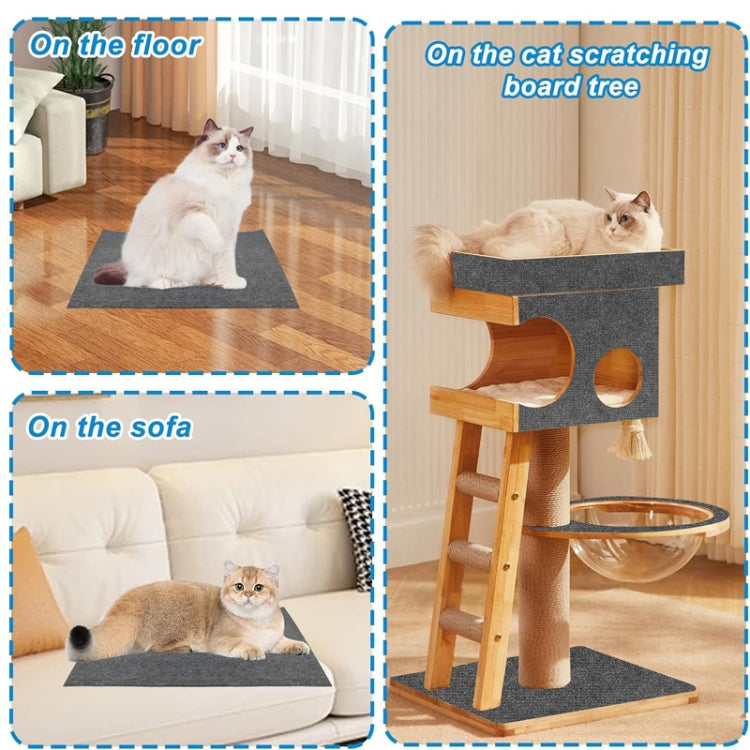 60 x 100cm Trimmable Self-Adhesive Cat Scratching Mat DIY Climbing Cat Scratcher(Black) by bashfashion