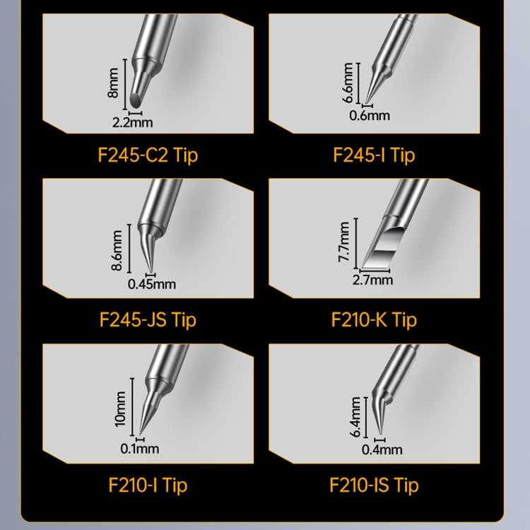 FNIRSI 200W Intelligent Constant Temperature Electric Soldering Iron Station, Set: EU Plug F245 Upgrade 6 Heads by FNIRSI