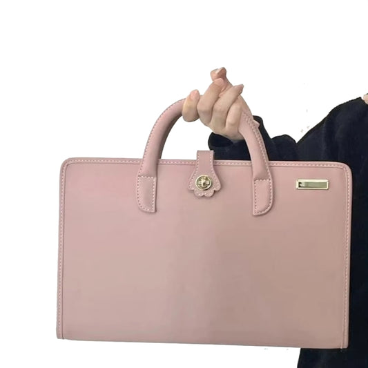 15.6 / 16 Inch Pink Girl Style PU Laptop Bag Protective Case with Handle by bashfashion