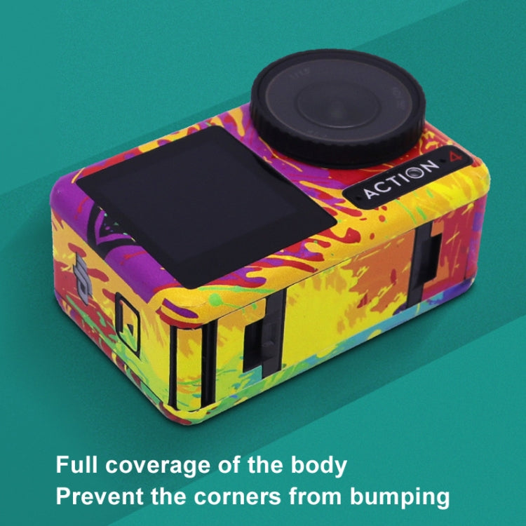 For DJI Action 4 Motion Camera Stickers All Inclusive Photo Frame Color Changing Stickers Accessories, Style: AC4-16 Snake Scale Green by bashfashion