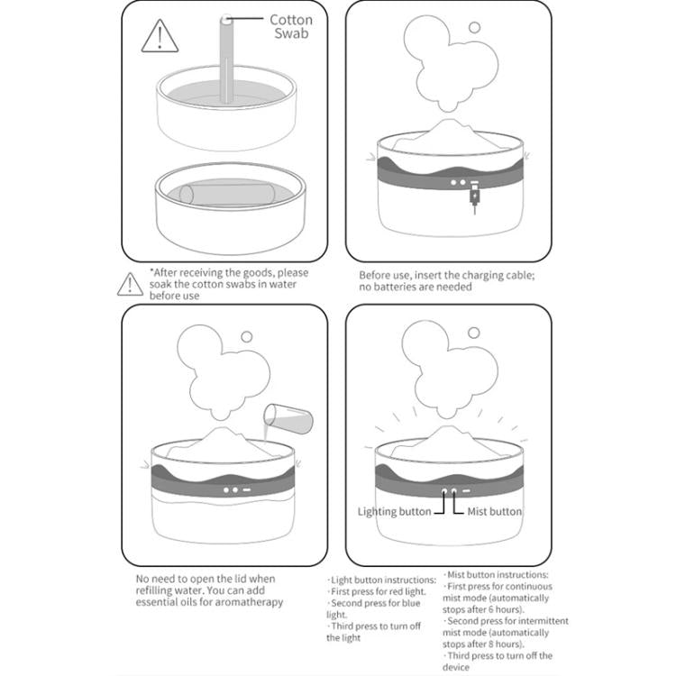 2L Volcanic Essential Oil Diffuser Humidifier Large Capacity Aromatherapy Mist Diffuser Top-Fill Water Tank(Black) by bashfashion