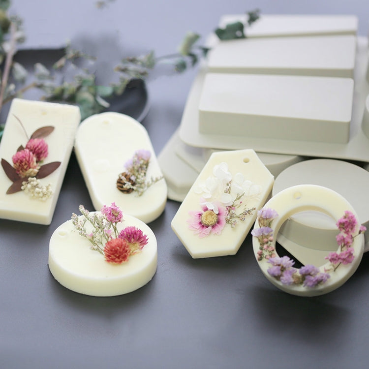 Aromatherapy Wax Handmade Soap Silicone Mold, Specification:Three Round Three Ring by bashfashion