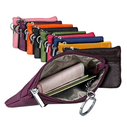 Cowhide Leather Zipper Solid Color Horizontal Card Holder Wallet RFID Blocking Coin Purse Card Bag Protect Case, Size: 11.4*7.4cm(Coffee) by bashfashion