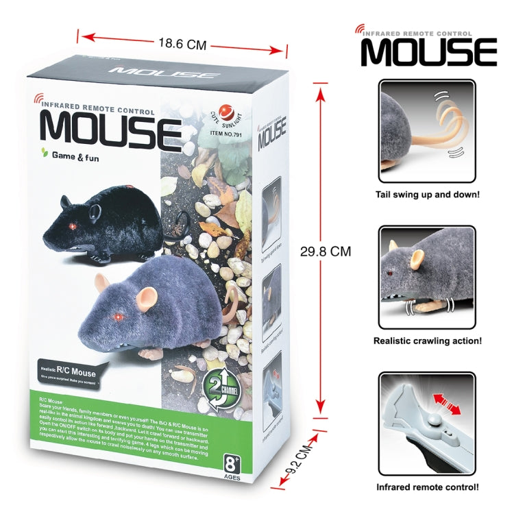Remote Control Infrared Realistic RC Mouse Toy, Random Color Delivery by bashfashion