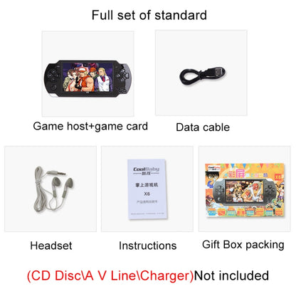 X6 4.3 inch Screen Retro Portable Game Console with 3MP Camera, Built-in 10000 Games, Supports E-book / Recording / Music Playing / Video Playing(Black) by bashfashion