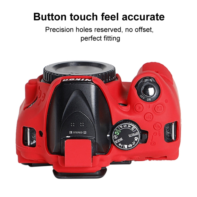 Soft Silicone Protective Case for Nikon D5200 (Red) by bashfashion