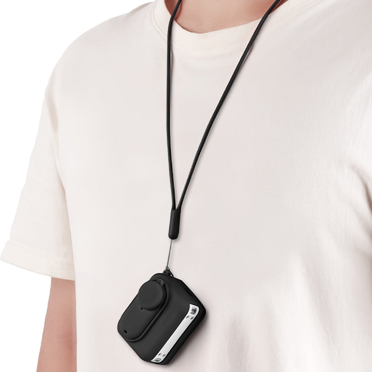 For Insta360 GO 3 Camera Body Charging Case Silicone Case with Lens Cap & Strap (Black) by bashfashion