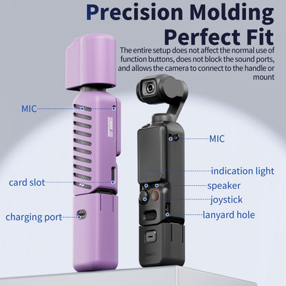 For DJI OSMO Pocket 3 STARTRC 5 in 1 Body Lens Handle Screen Silicone TPU Case (Black) by STARTRC