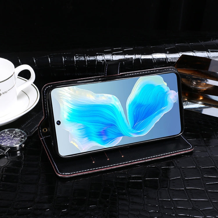 For Tecno Camon 18 idewei Crocodile Texture Horizontal Flip Phone Leather Phone Case(Dark Blue) by idewei