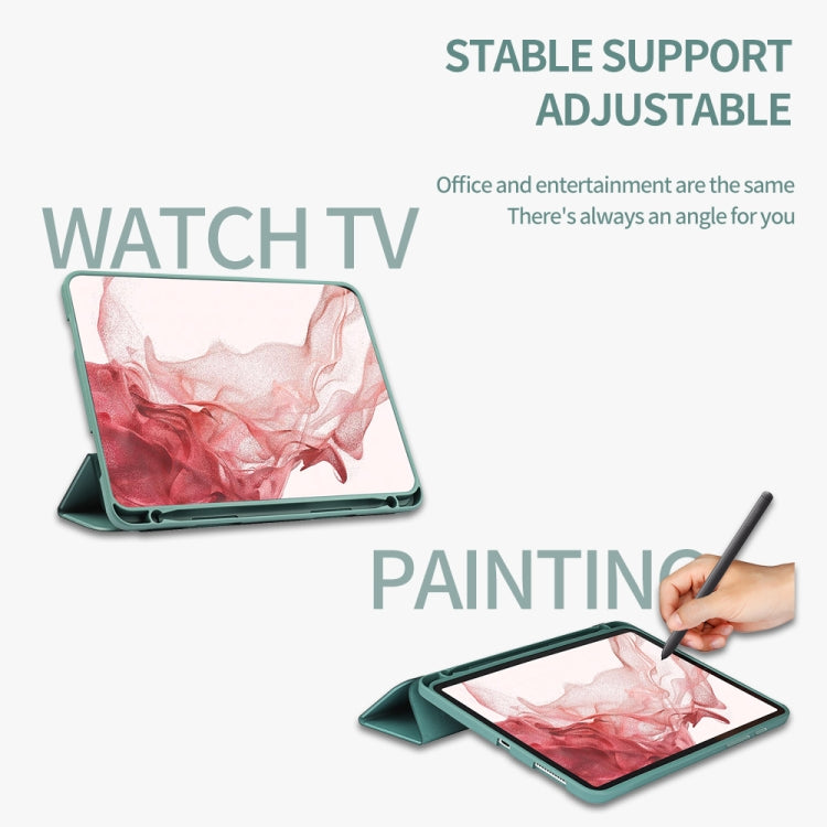 For Samsung Galaxy Tab S8 Ultra / X900 3-folding Honeycomb TPU Smart Leather Tablet Case(Rose Red) by bashfashion