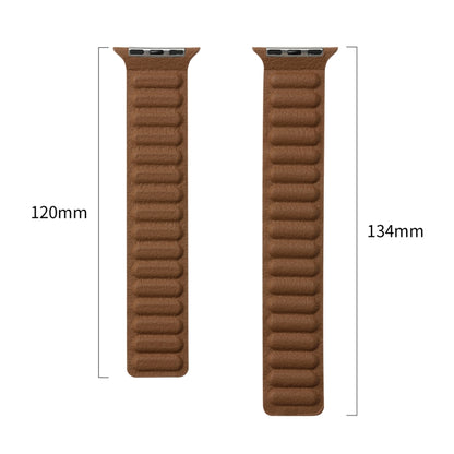 Magnetic Two-color Loop Slim Leather Watch Band For Apple Watch Series 9&8&7 41mm / SE 3&SE 2&6&SE&5&4 40mm / 3&2&1 38mm(Wine Red) by bashfashion