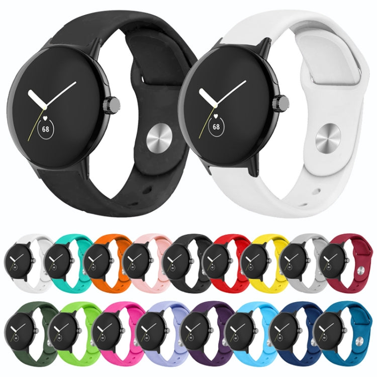 For Google Pixel Watch Solid Color Reverse Buckle Silicone Watch Band(Black) by bashfashion