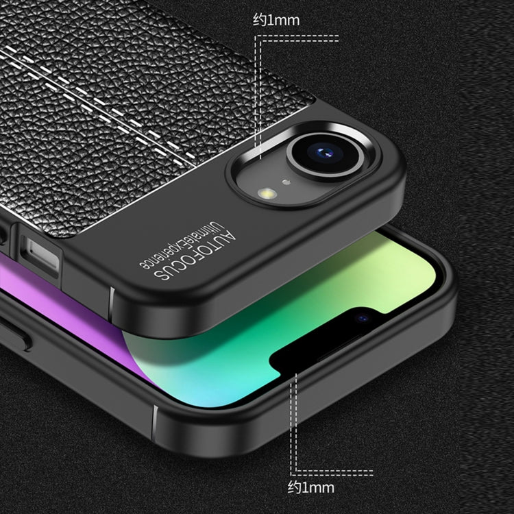 For iPhone 16e Litchi Texture Shockproof TPU Phone Case(Blue) by bashfashion