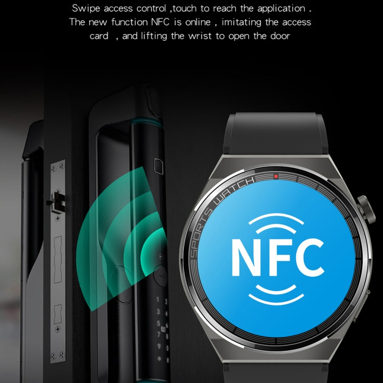 KT62 1.36 inch TFT Round Screen Smart Watch Supports Bluetooth Call/Blood Oxygen Monitoring, Strap:Silicone Strap(Black) by bashfashion