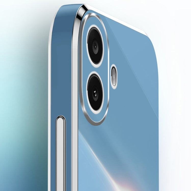 For Nothing CMF Phone 1 XINLI Straight Edge 6D Electroplate TPU Phone Case with Ring Holder(Mint Green) by XINLI