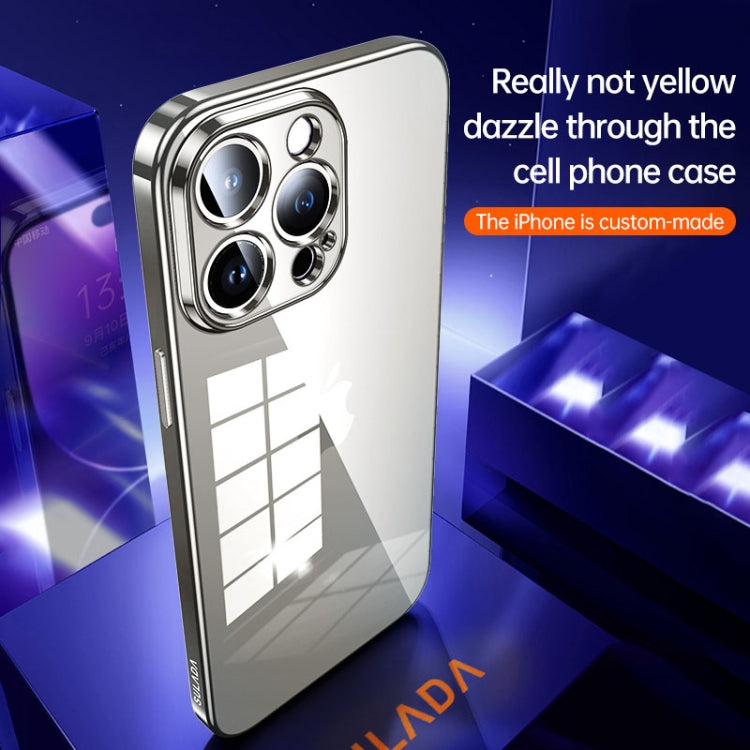 For iPhone 15 Plus SULADA Shine Through Series Plating TPU Transparent Phone Case(Space Black) by SULADA