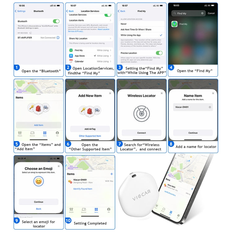 VIECAR DW01 Car Key Anti-lost Detection Wireless Location Tracker by bashfashion