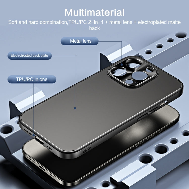 For iPhone 14 Pro Max R-JUST RJ-61 Electroplating Frosted TPU + PC Phone Case with Holder(Pink) by R-JUST