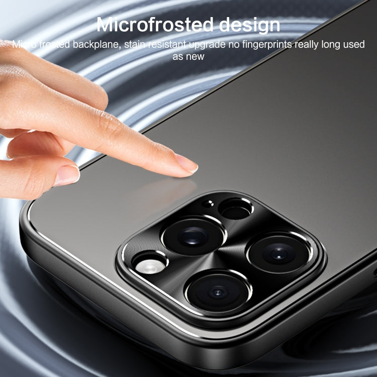 For iPhone 15 Pro R-JUST RJ-61 Electroplating Frosted TPU + PC Phone Case with Holder(Grey) by R-JUST