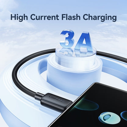 USAMS US-SJ698 USB to USB-C / Type-C 3A Striped Fast Charge Data Cable, Length:3m(Blue) by USAMS