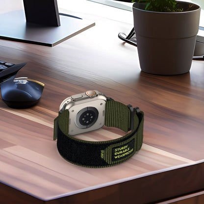 For Apple Watch Series 2 42mm Nylon Hook And Loop Fastener Watch Band(Army Green) by bashfashion