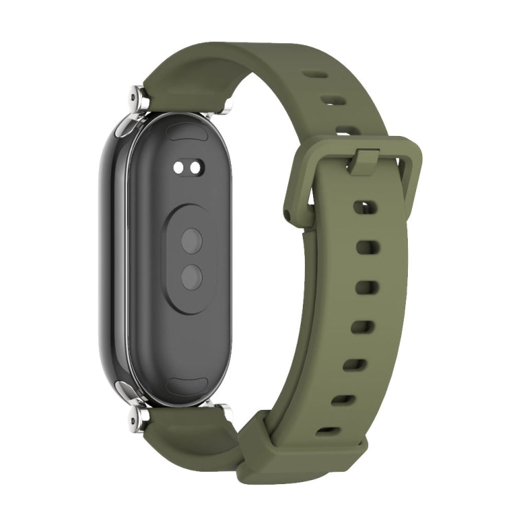 For Xiaomi Smart Band 10 / 9 / 8 Mijobs GT4 Silicone Breathable Watch Band(Army Green Silver) by MIJOBS