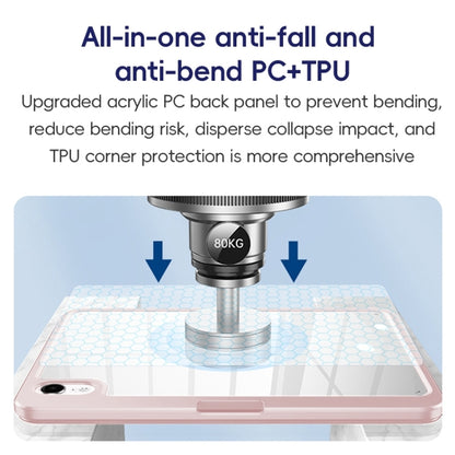 For iPad Pro 12.9 2022/2021/2020 ZGA Tri-Fold 360 Rotation Smart Leather Tablet Case(Blue) by ZGA