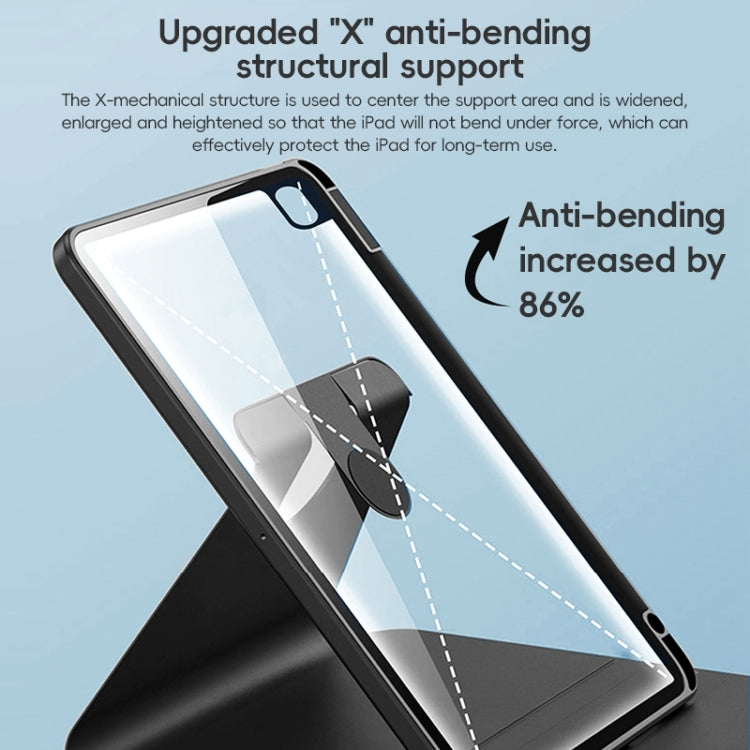 For iPad mini 6 / mini 2024 ZGA Tri-Fold 360 Rotation Smart Leather Tablet Case(Black) by ZGA