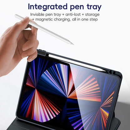 For iPad Pro 11 2022 / 2021 / 2020 ZGA Tri-Fold 360 Rotation Smart Leather Tablet Case(Blue) by ZGA