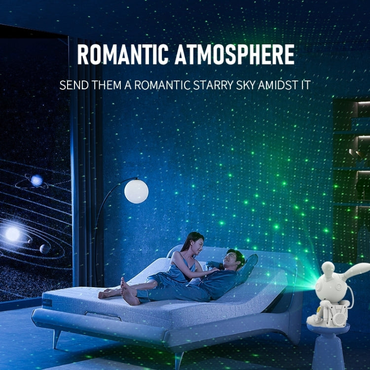 G002 Space Rabbit Starry Sky Projection Lamp Bedroom Laser Atmosphere Light(White) by bashfashion