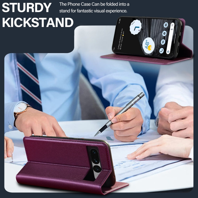 For Google Pixel 7 Pro 5G LC.IMEEKE L1 Series Frosted Fine Texture PU Phone Case(Purple) by LC.IMEEKE