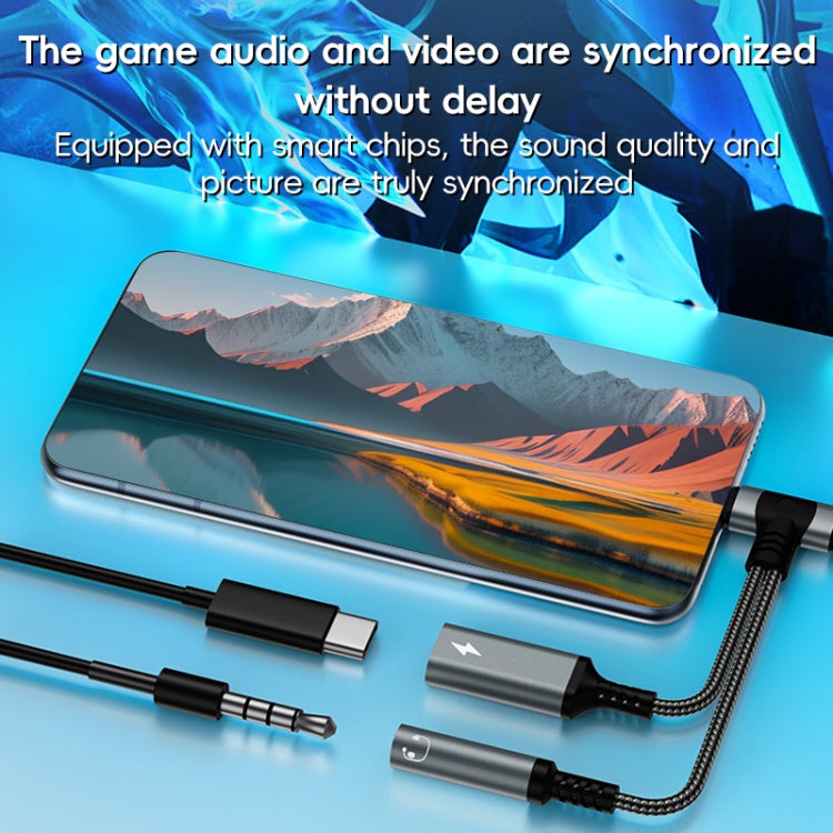 4 in 1 8 Pin / Type-C to Type-C, 3.5mm Audio Adapter Cable(Black) by bashfashion