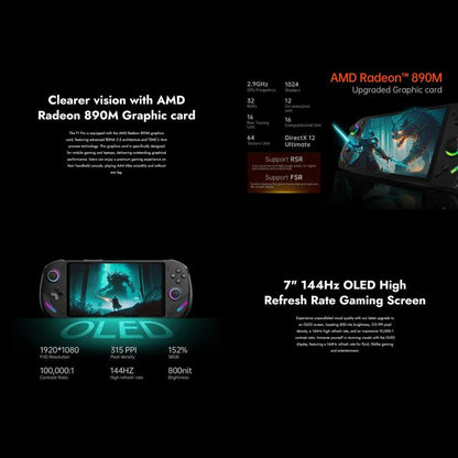 ONE-NETBOOK OneXPlayer F1 Pro 7 inch Handheld Game Console, 32GB+1TB, Windows 11 AMD Ryzen 7 8840U(UK Plug) by ONE-NETBOOK